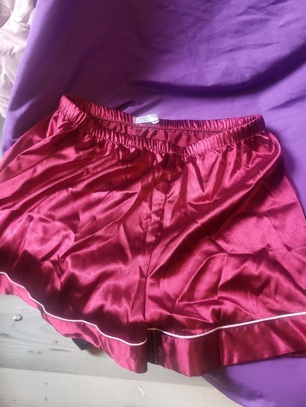 Silky Wine Red Women's Lounge Shorts